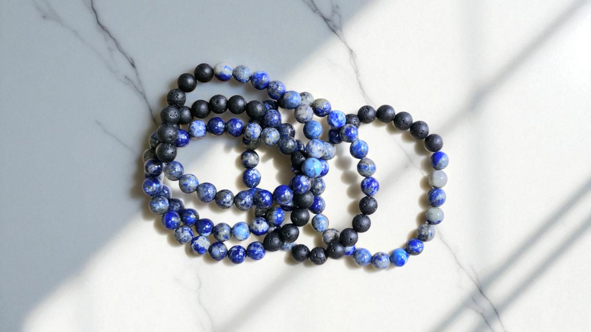 Lapis Lazuli Crystal Lava Diffuser Bracelet - Image 2
